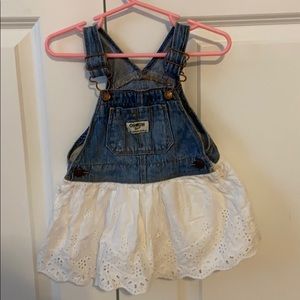 Oshkosh 9-12 Month White Eyelet Overall Dress